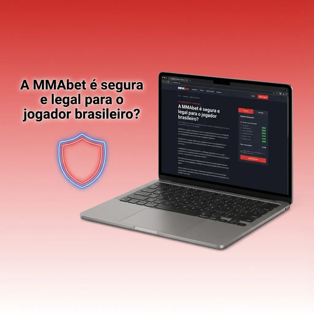 Ilustração da MMAbet com selo de licença Curaçao, ícones de criptografia, verificação de identidade e jogo responsável.