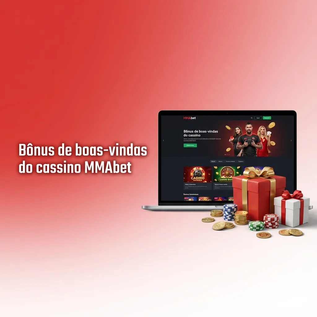 Banner do cassino MMAbet destacando bônus de boas-vindas de até 200% no primeiro depósito para jogos de cassino online