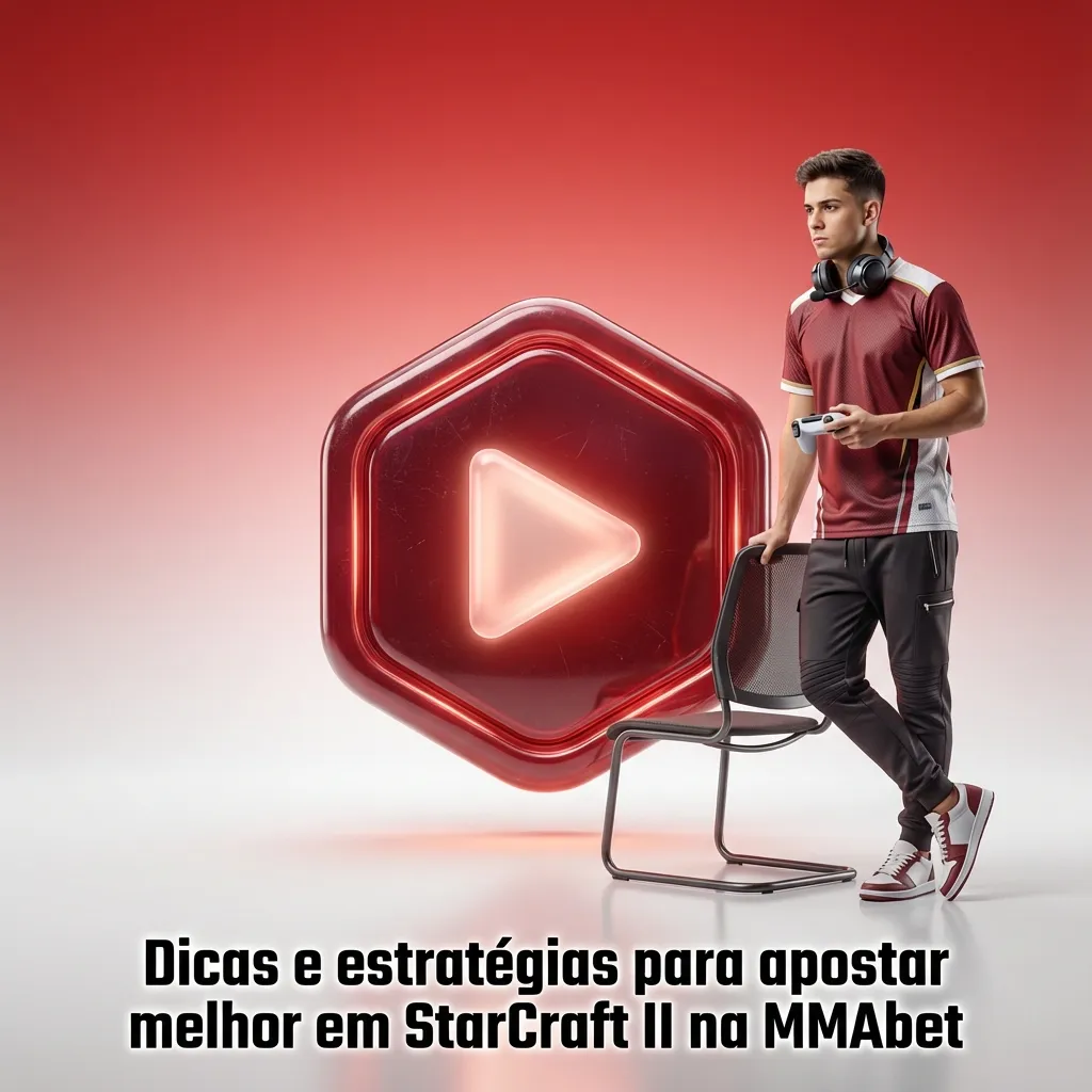 Banner da MMAbet com jogador de StarCraft II em frente a interface futurista, texto sobre dicas e estratégias de apostas