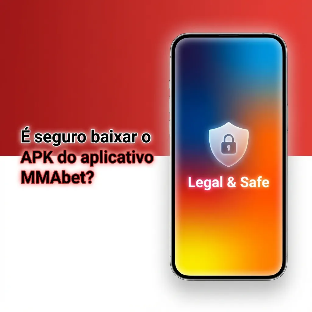 Tela de smartphone exibindo site do MMAbet com cadeado de segurança e ícones de criptografia destacando download de APK seguro