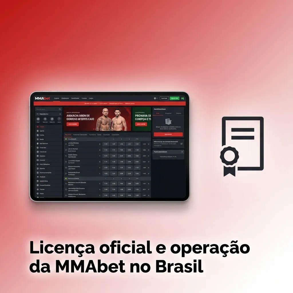 Banner da MMAbet destacando licença Curaçao eGaming desde 2020 e operação legal para apostas esportivas no Brasil