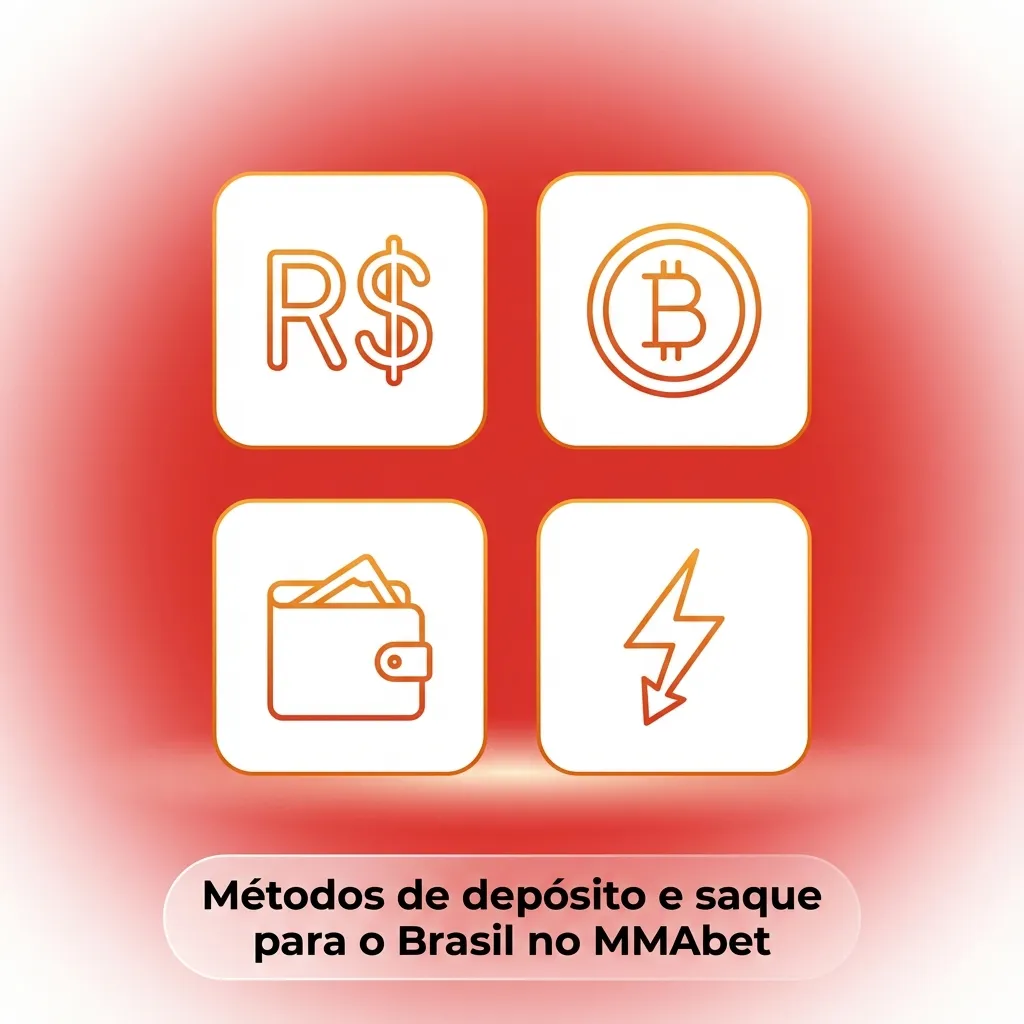 Tela do MMAbet destacando métodos de depósito e saque no Brasil: PIX, TED, cartões, boleto e carteiras digitais