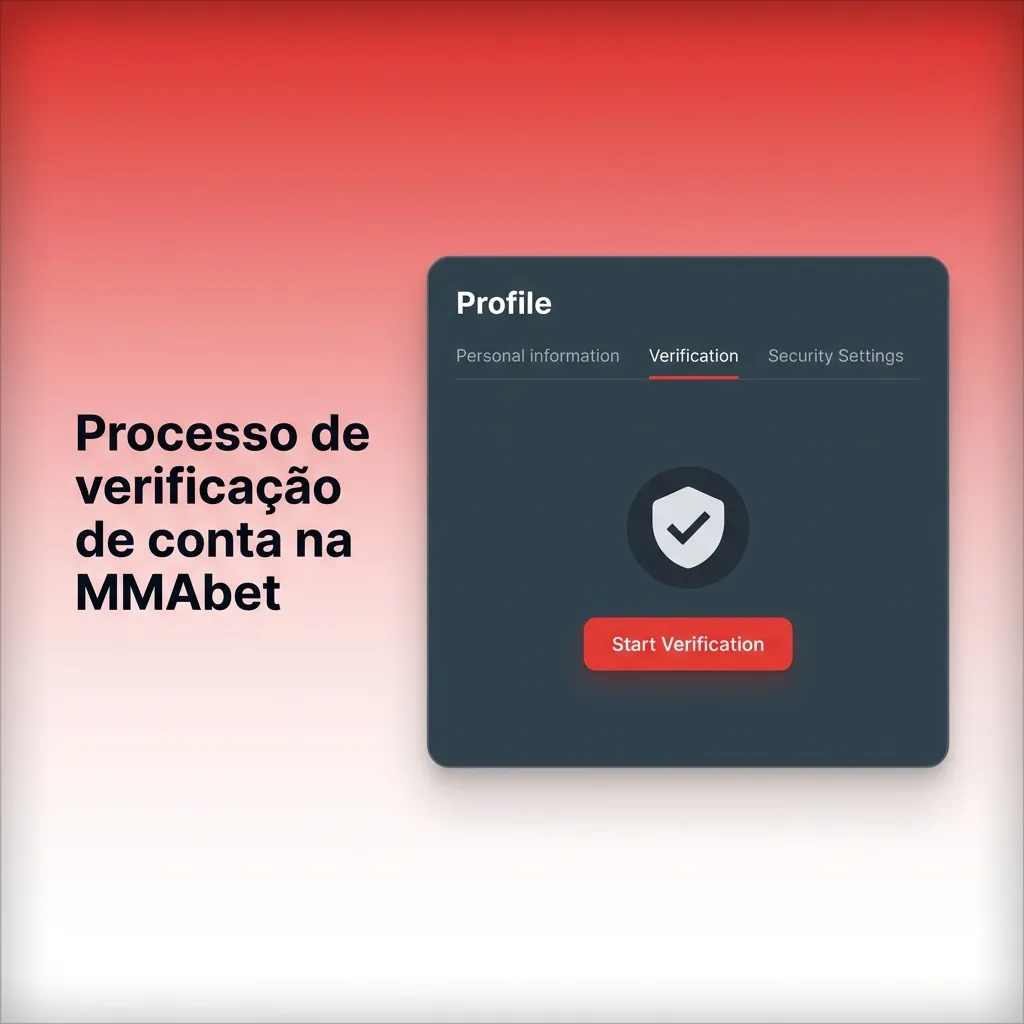 Ilustração do passo a passo de verificação de conta na MMAbet, com ícones de perfil, documentos e confirmação final