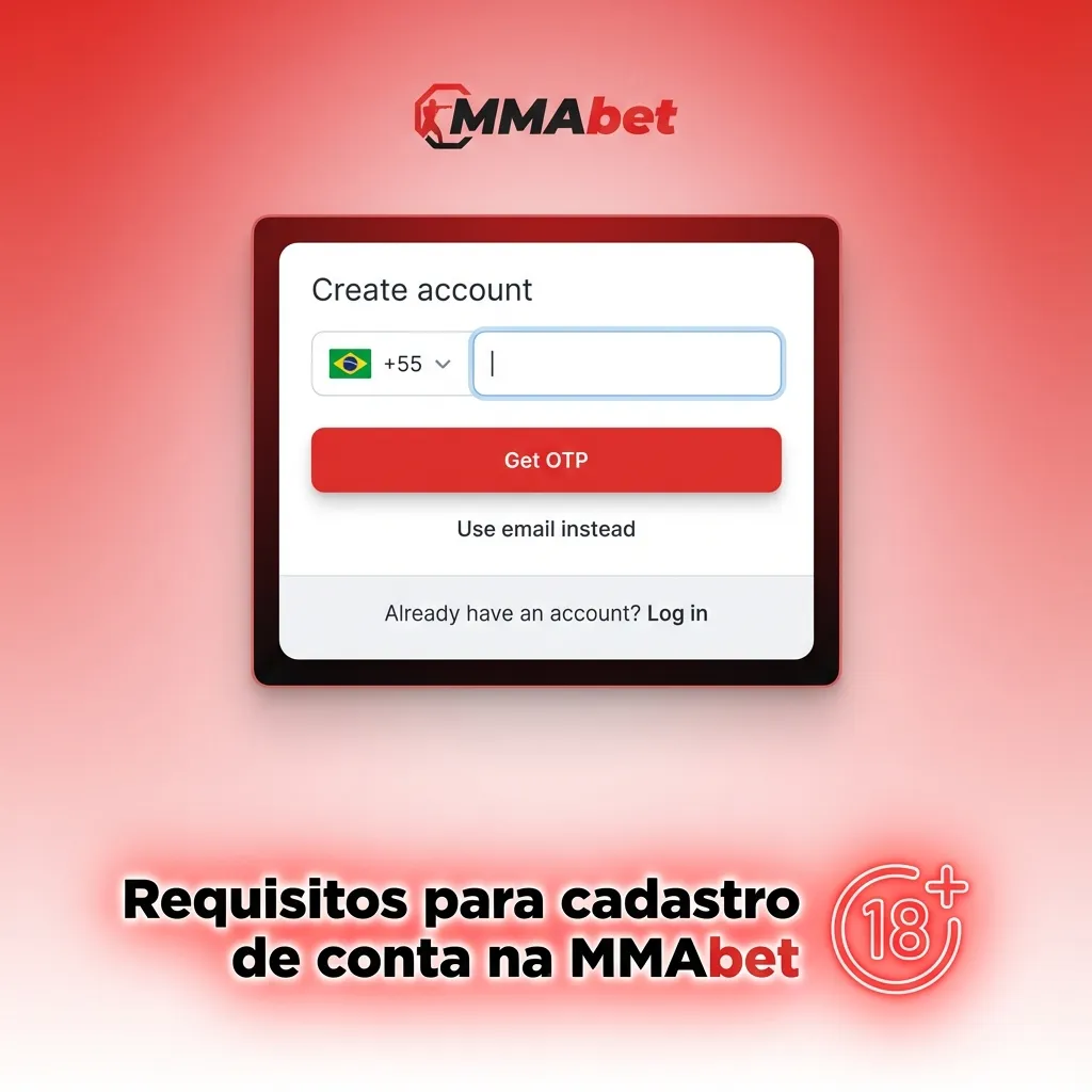 Tela de site MMAbet exibindo lista numerada de requisitos para criar conta e jogar com responsabilidade.