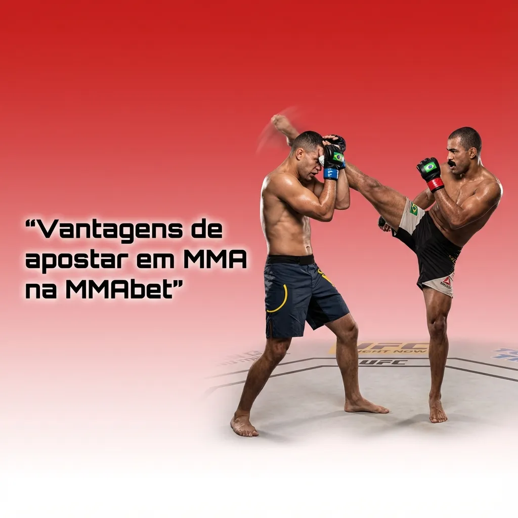 Banner da MMAbet destacando vantagens de apostar em MMA, mercados variados, cotações ao vivo e suporte em português